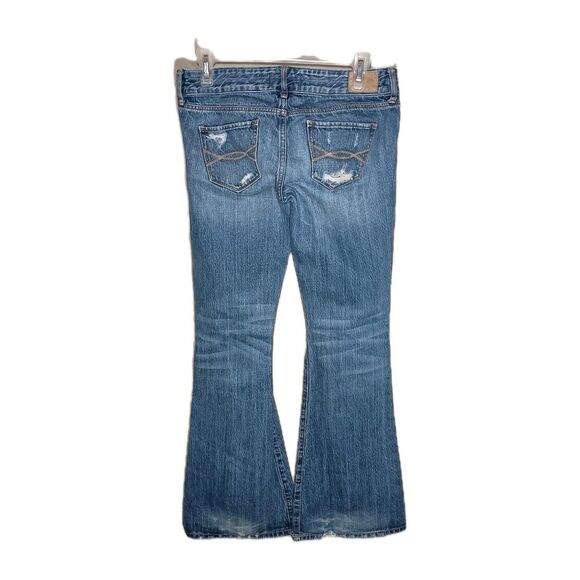 Vintage RARE Abercrombie Fitch Flared Jeans Trashed Thrashed Low Rise Distressed - Picture 16 of 16